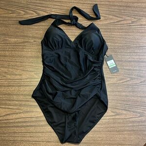 NEW Jones New York JNY Large Black One Piece Swimsuit NWT